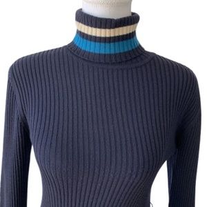Tory Burch Sweater Navy Dress. SZ S 100% Wool